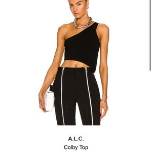 A.L.C black Colby crop top